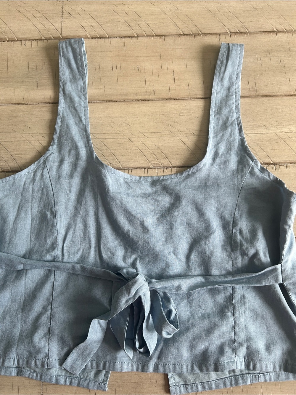 Rhythm Blue Button-Front Cropped Tank - Picture 4 of 8